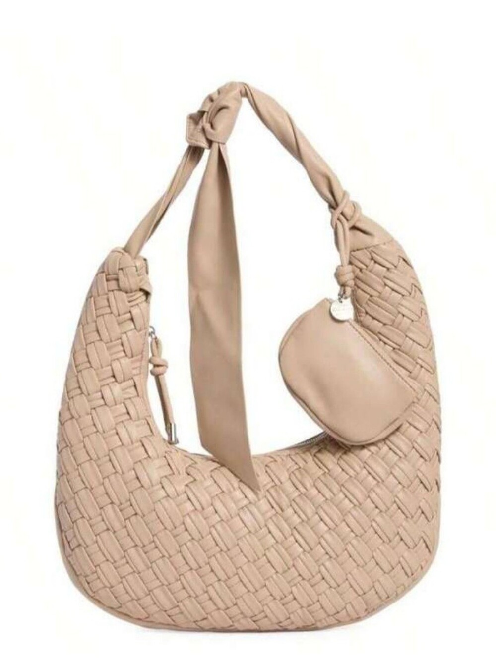 Woven Steve Madden Hobo Shoulder Bag in Beige - Stylish Everyday Tote